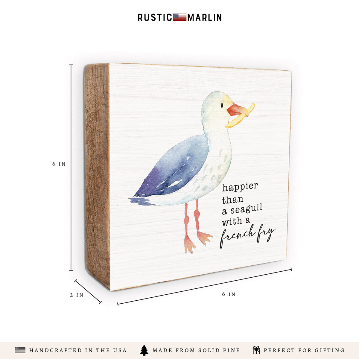 Seagull With A French Fry Block Sign