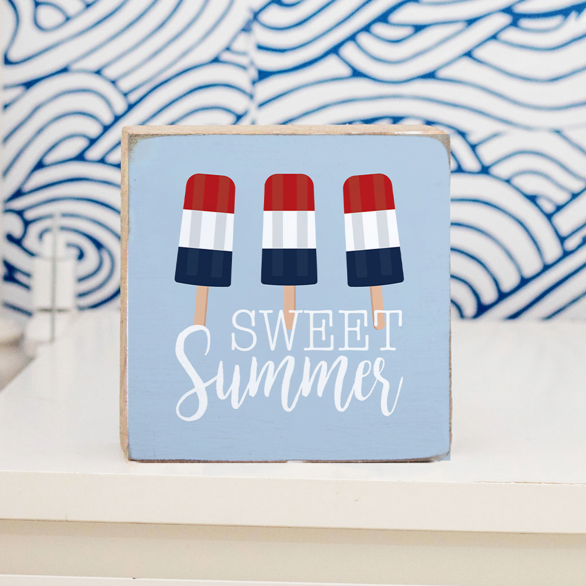 Sweet Summer Decorative Wooden Block