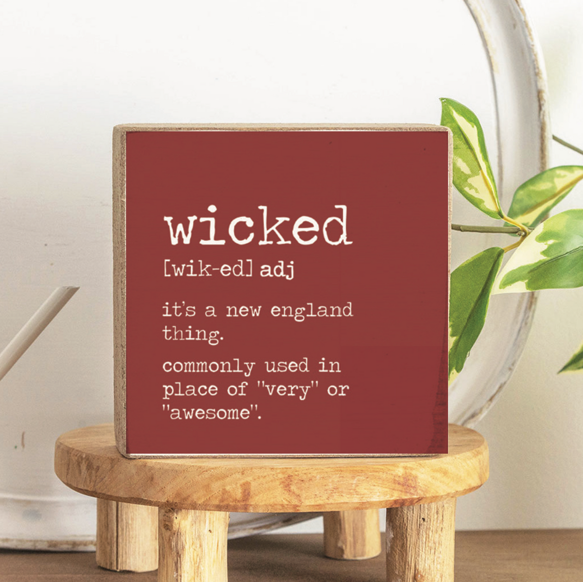 Wicked Definition Decorative Wooden Block