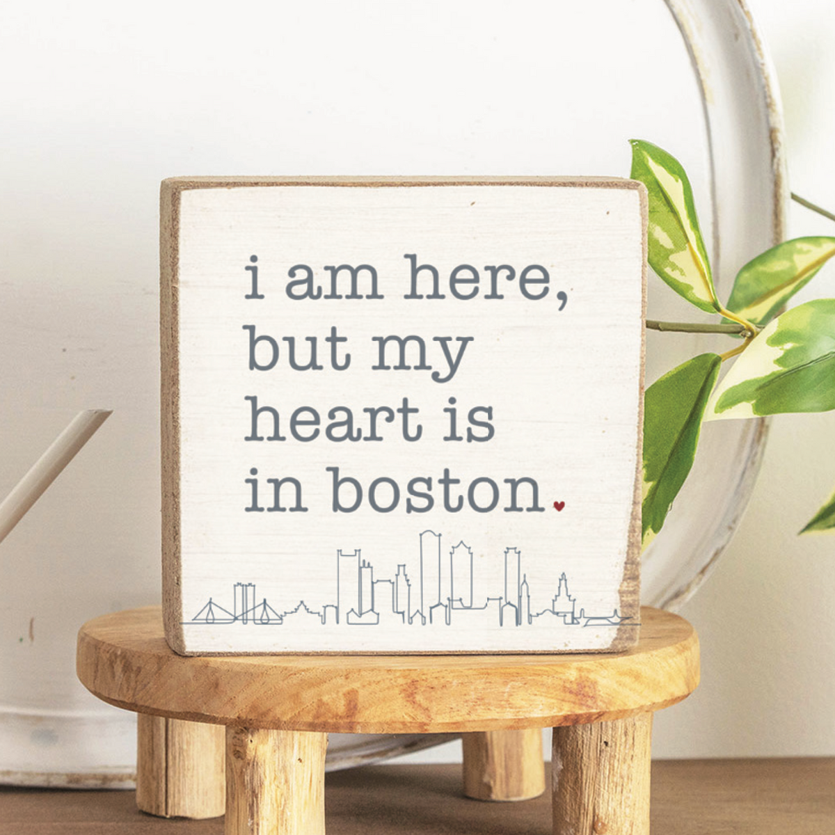 My Heart Is In Boston Block Sign