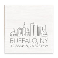 Buffalo Skyline Line Art Block