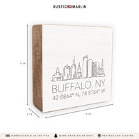 Buffalo Skyline Line Art Block