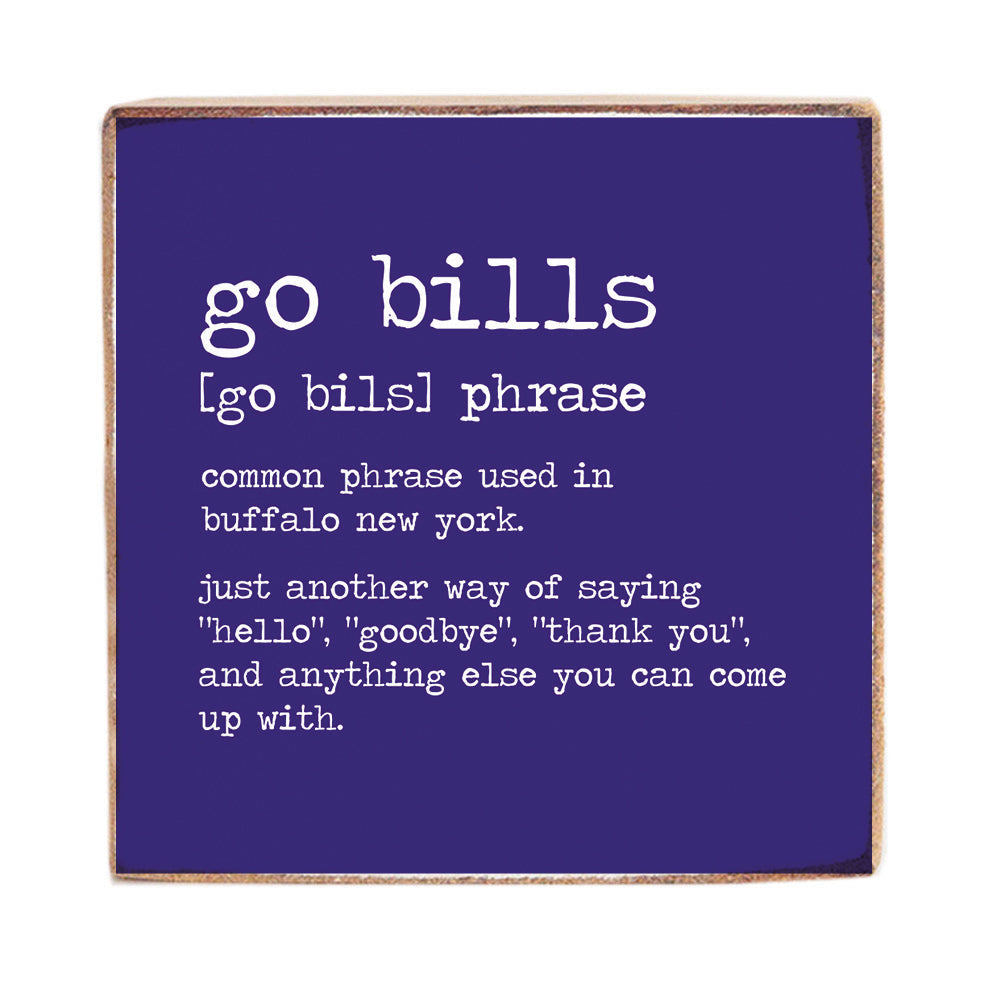 Go Bills Definition Wood Block