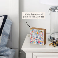 Live Happy Floral Block Sign