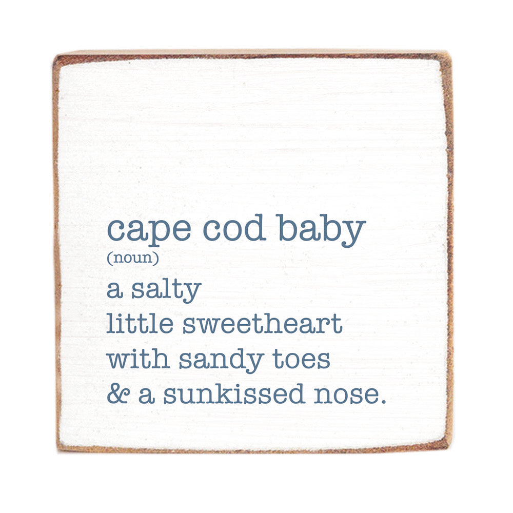 Cape Cod Baby Definition Square Block Sign
