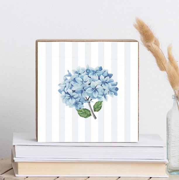 Endless Summer Hydrangea Decorative Wooden Block