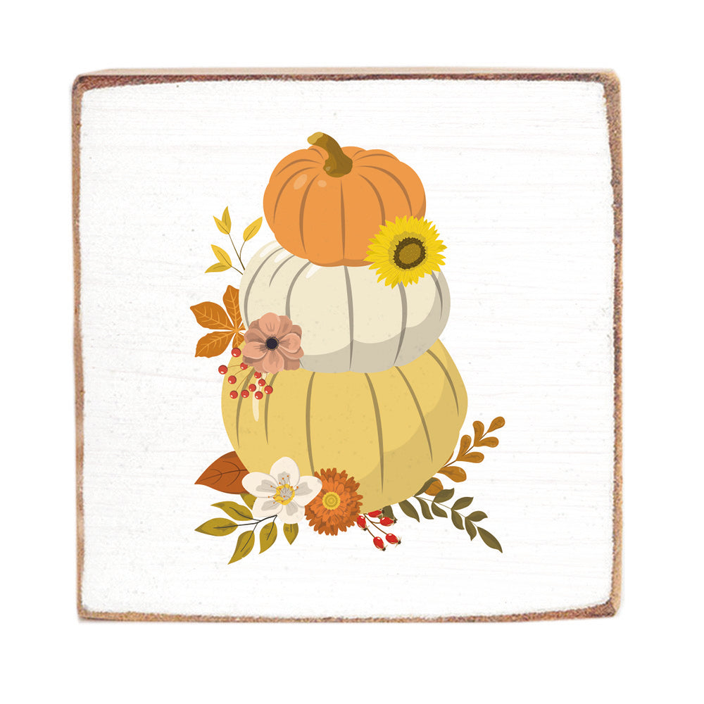 Harvest Pumpkins Block Sign
