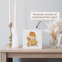 Harvest Pumpkins Block Sign