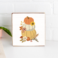 Harvest Pumpkins Block Sign