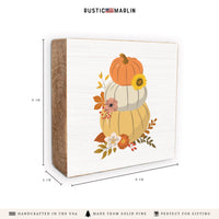 Harvest Pumpkins Block Sign