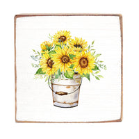 Sunflower Bucket Block Sign