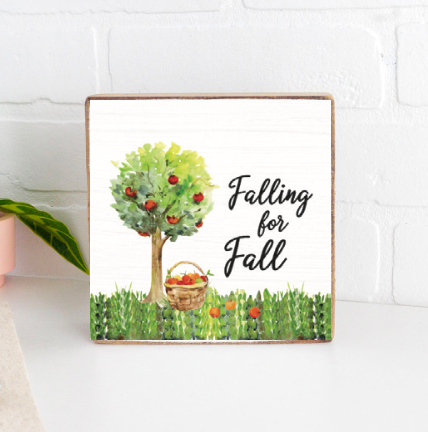 Falling for Fall Decorative Wooden Block