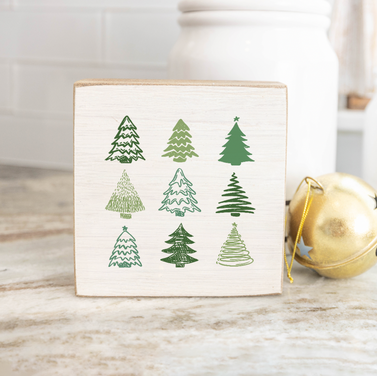 Christmas Trees Block Sign