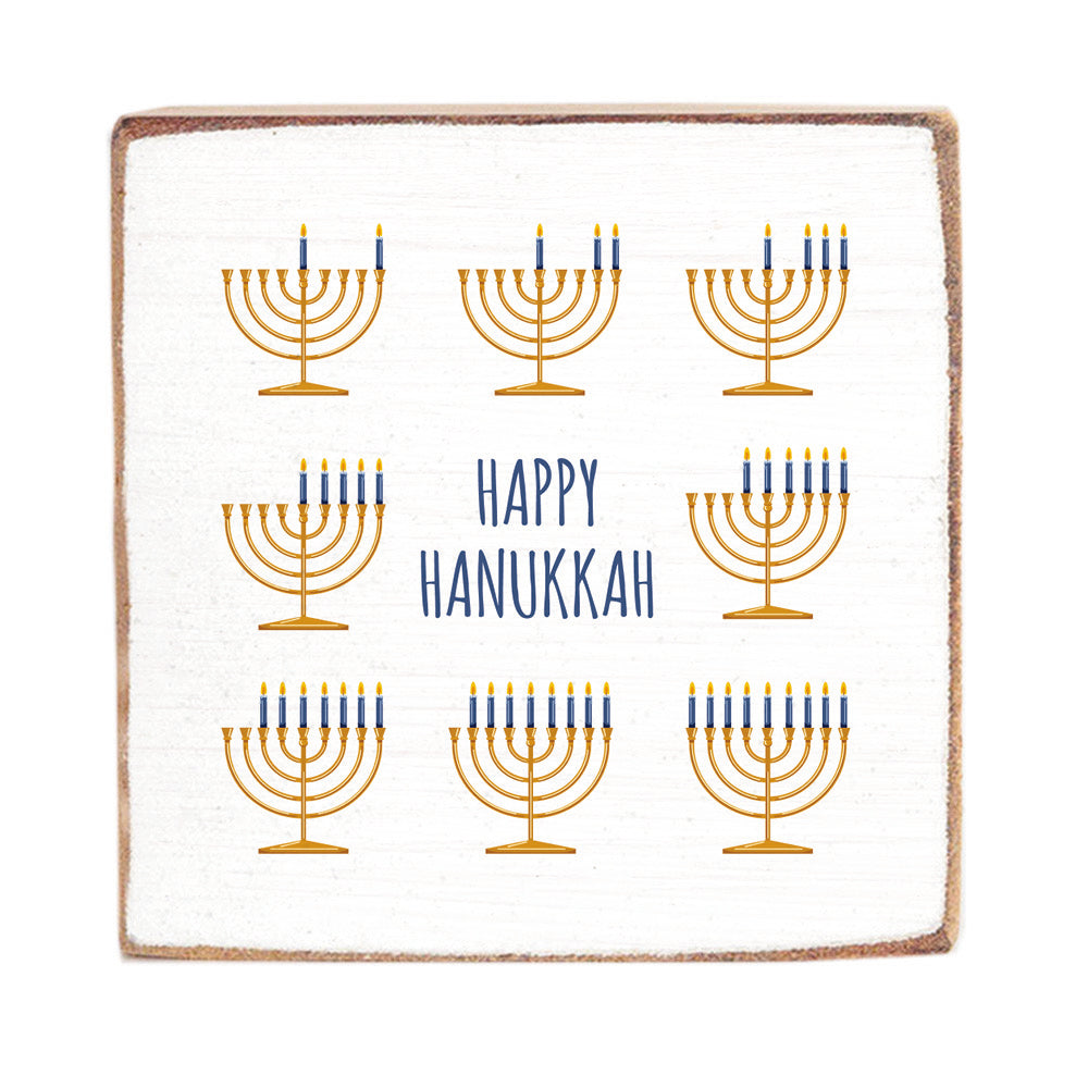 Happy Hanukkah Block Sign