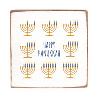 Happy Hanukkah Block Sign