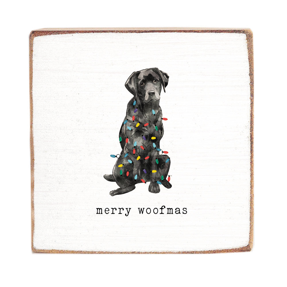Merry Woofmas Dog Block Sign