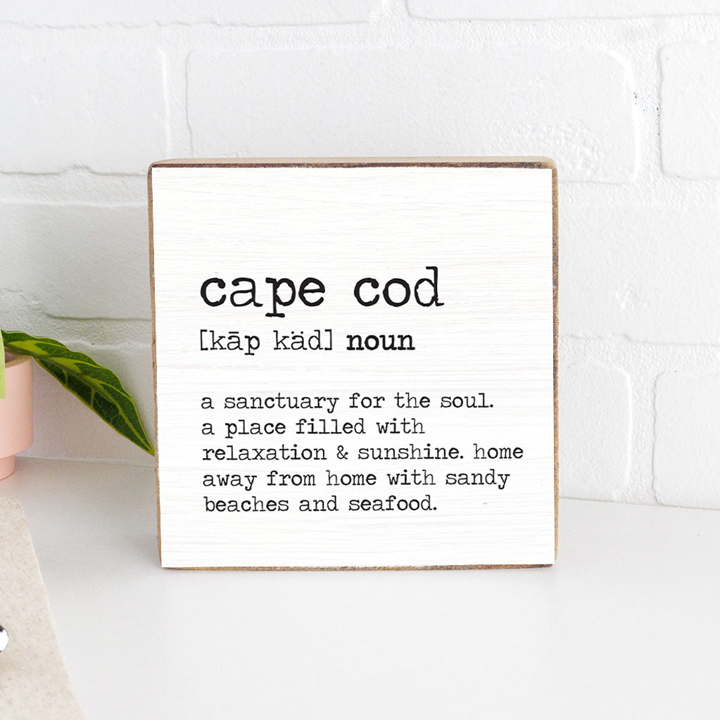 Cape Cod Definition Decorative Square Block Sign
