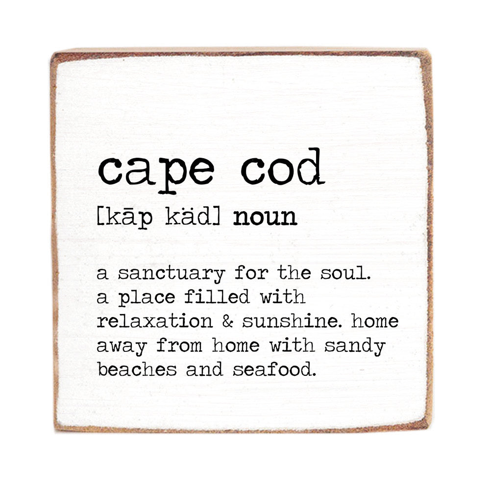 Cape Cod Definition Decorative Square Block Sign