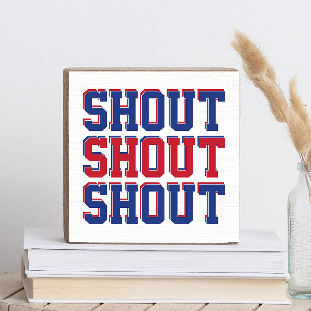 Shout Football Square Block Sign