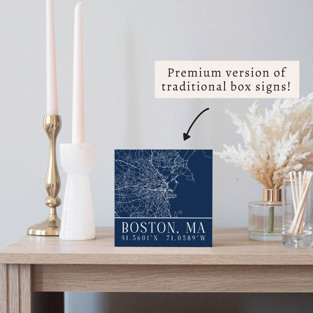 Boston City Grid Coordinates Block Sign