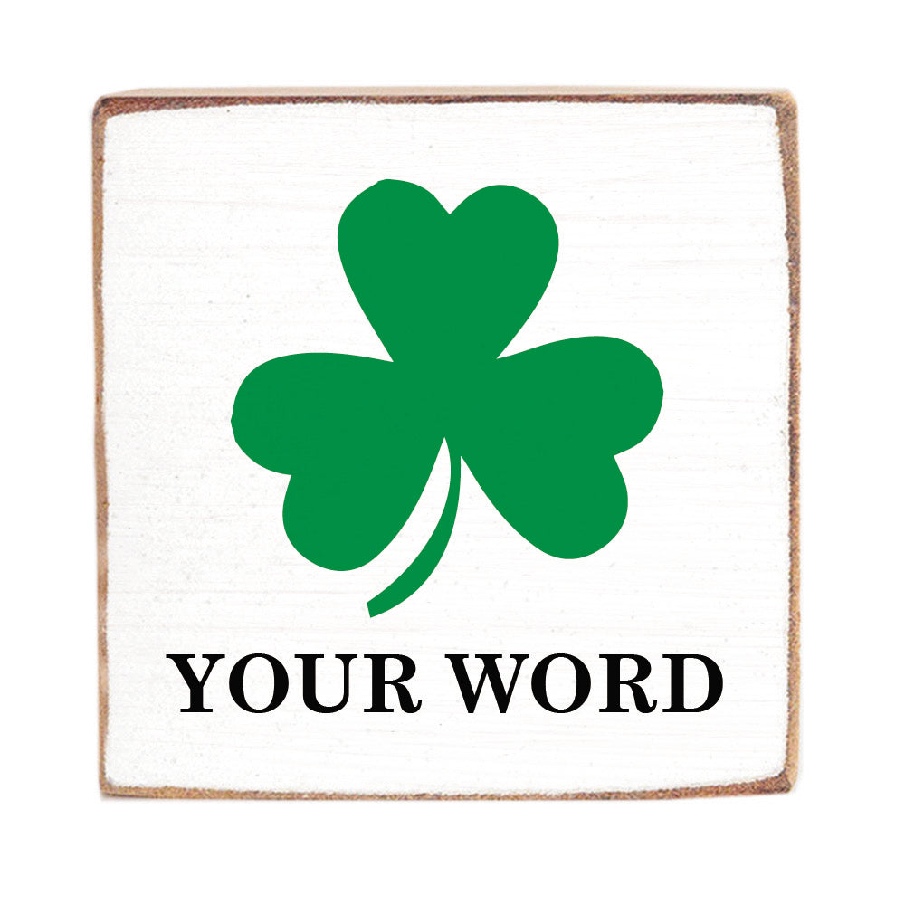 Shamrock Decorative Square Block Sign