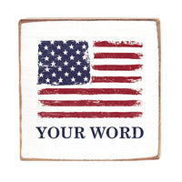 Flag Personalized Square Block Sign
