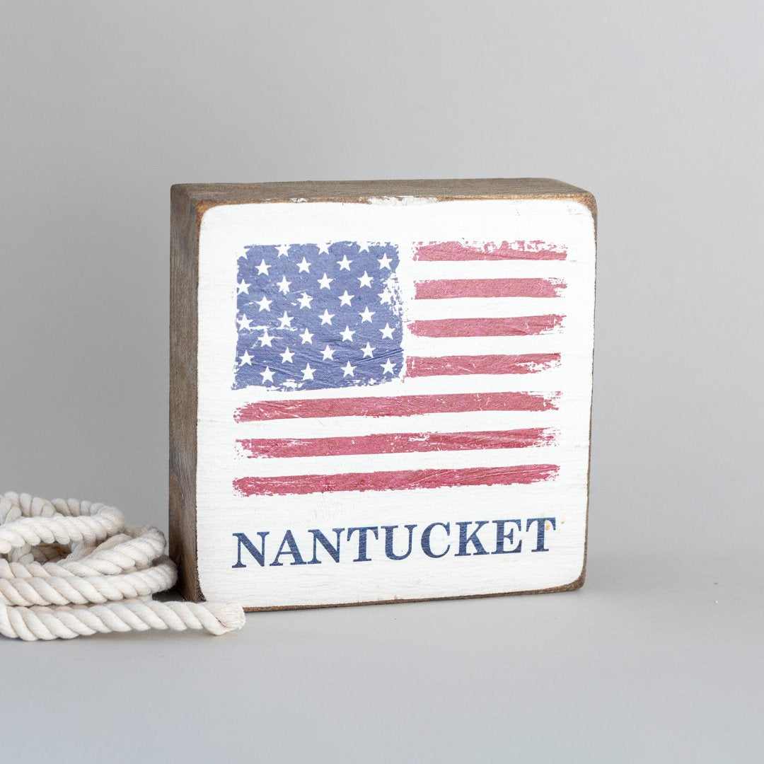 Flag Personalized Square Block Sign