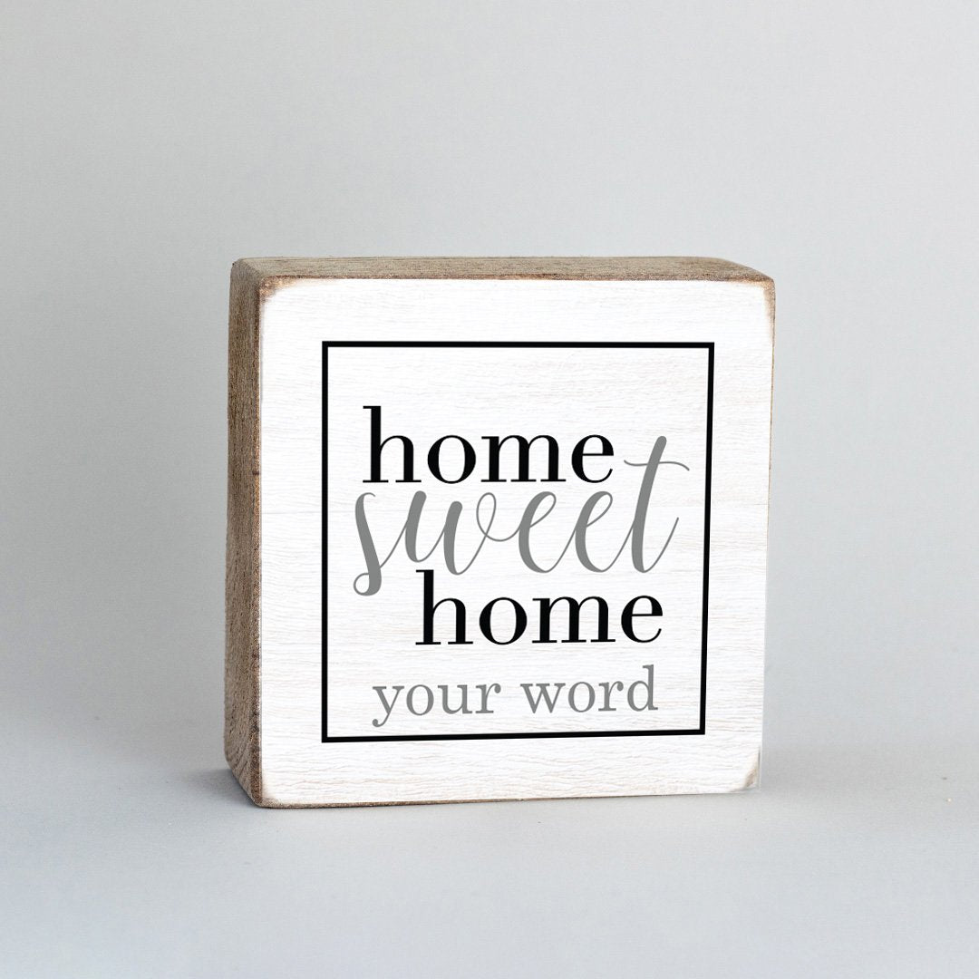 Home Sweet Home Personalized Square Block Sign