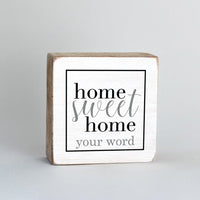 Home Sweet Home Personalized Square Block Sign