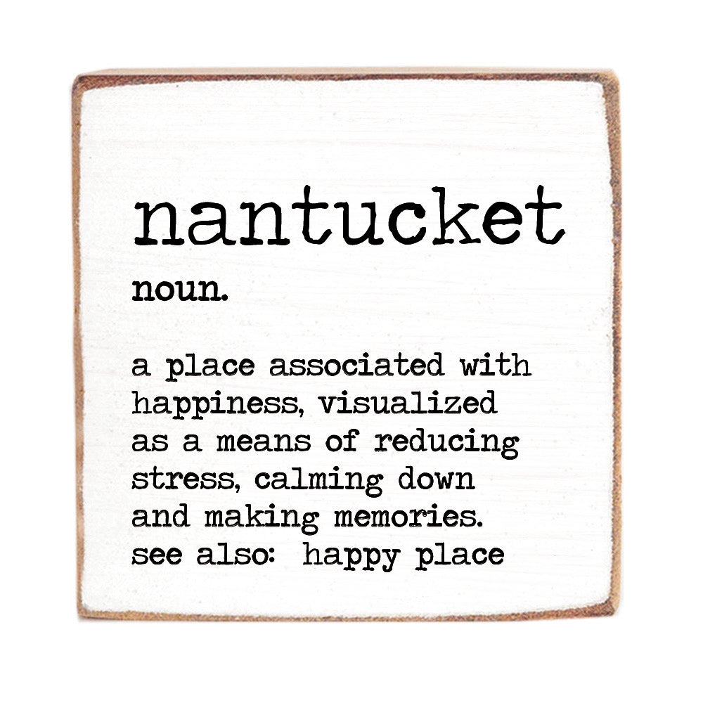 Your Happy Place Definition Personalized Square Block Sign