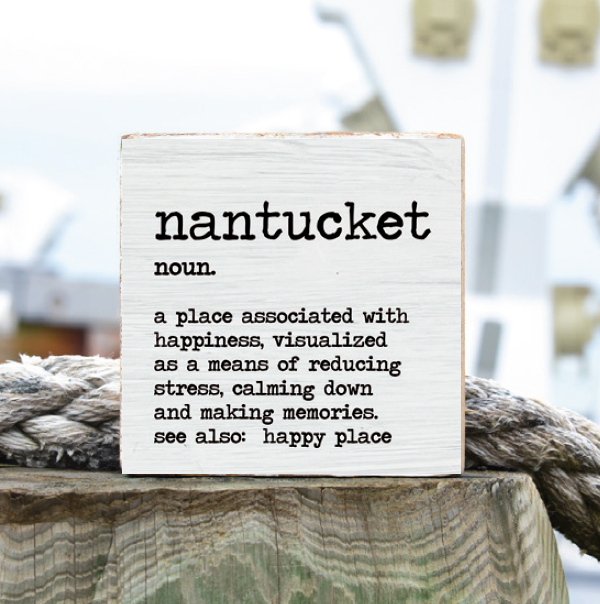 Your Happy Place Definition Personalized Square Block Sign