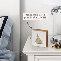 Striped Sailboat Personalized Block Sign
