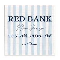 Blue Stripes Coordinates Personalized Block Sign