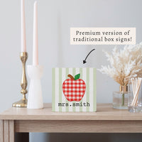 Plaid Apple Personalized Block Sign