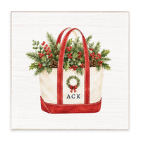 Christmas Boat Tote Personalized Block Sign