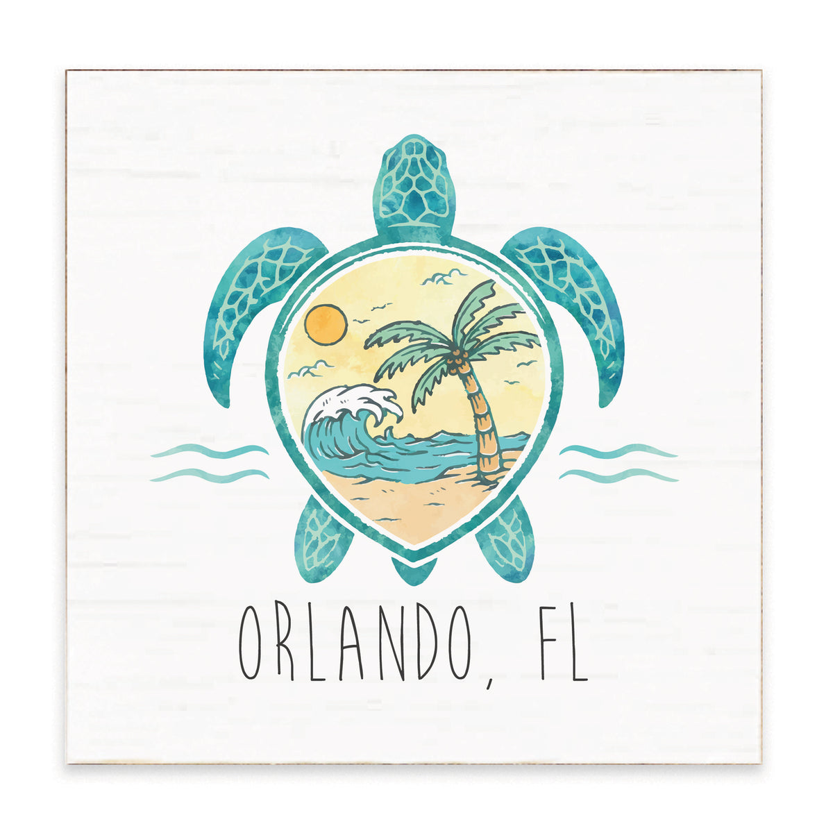 Sea Turtle Personalized Block Sign