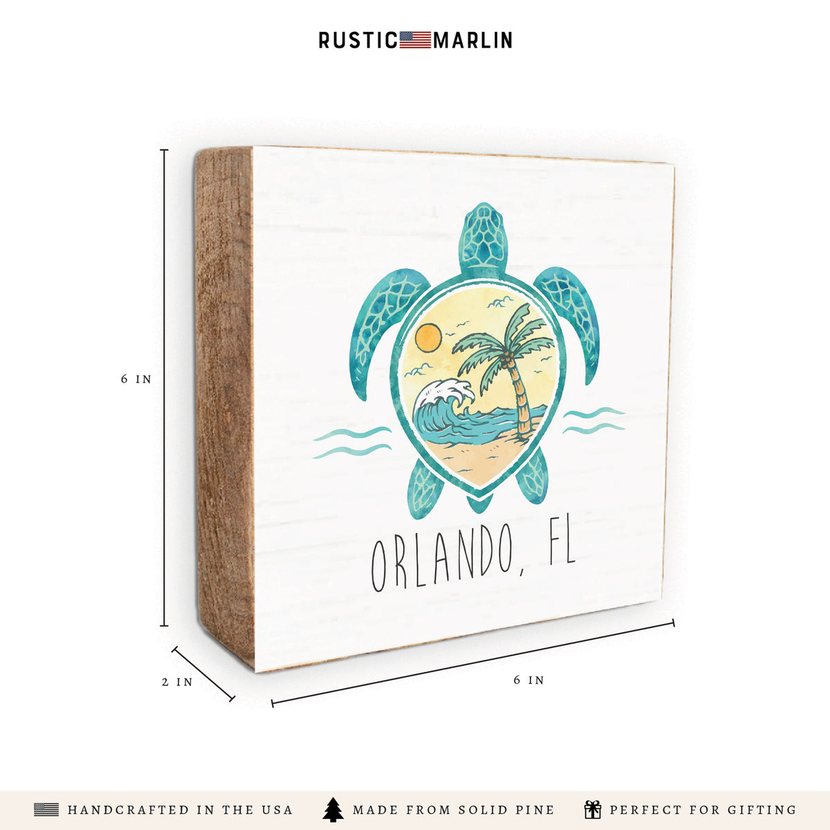 Sea Turtle Personalized Block Sign