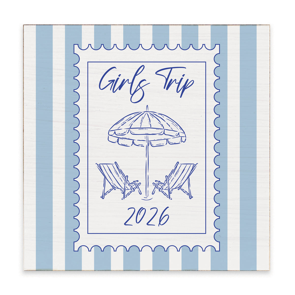 Girls Trip Stamp Personalized Block Sign