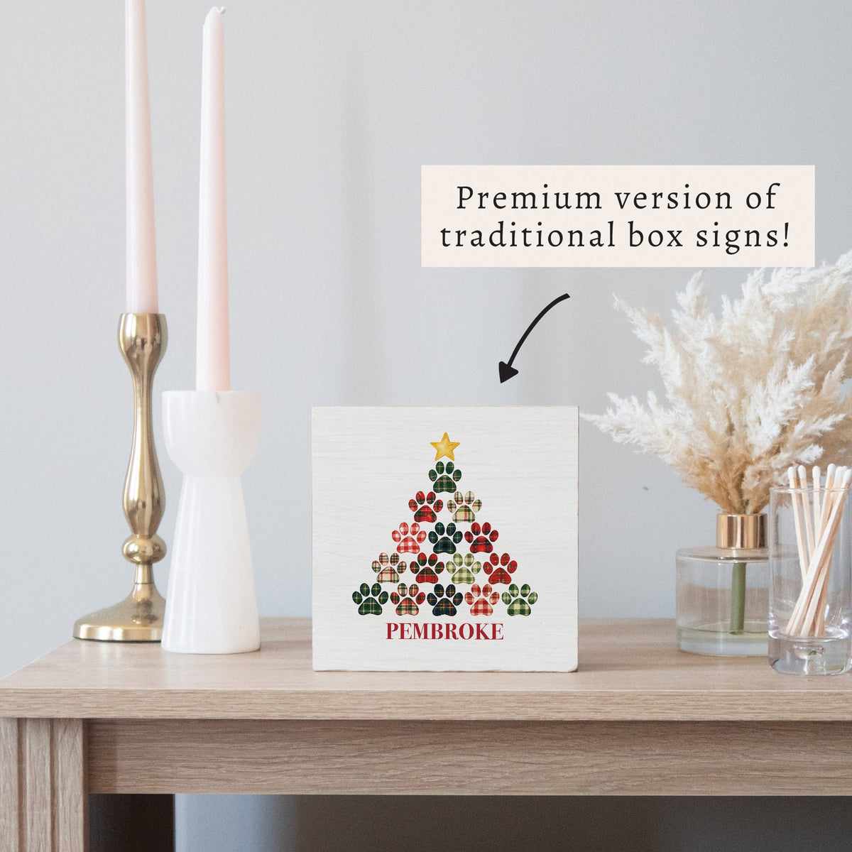 Paw Tree Personalized Block Sign