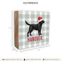 Black Lab Santa Hat Personalized Block Sign