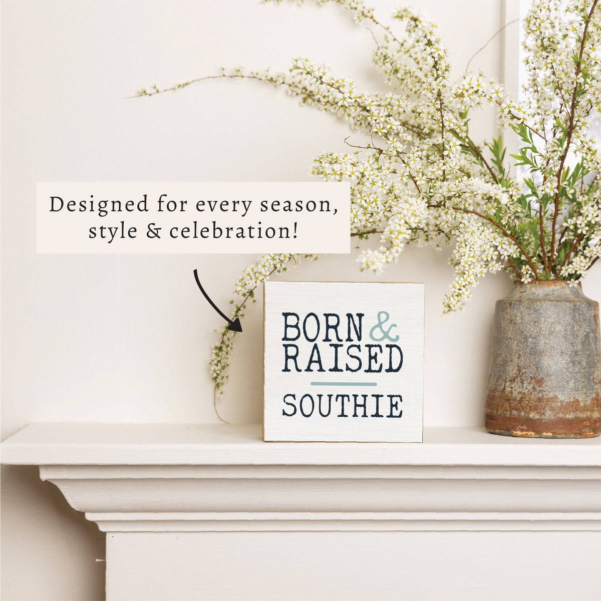 Born & Raised Personalized Block Sign