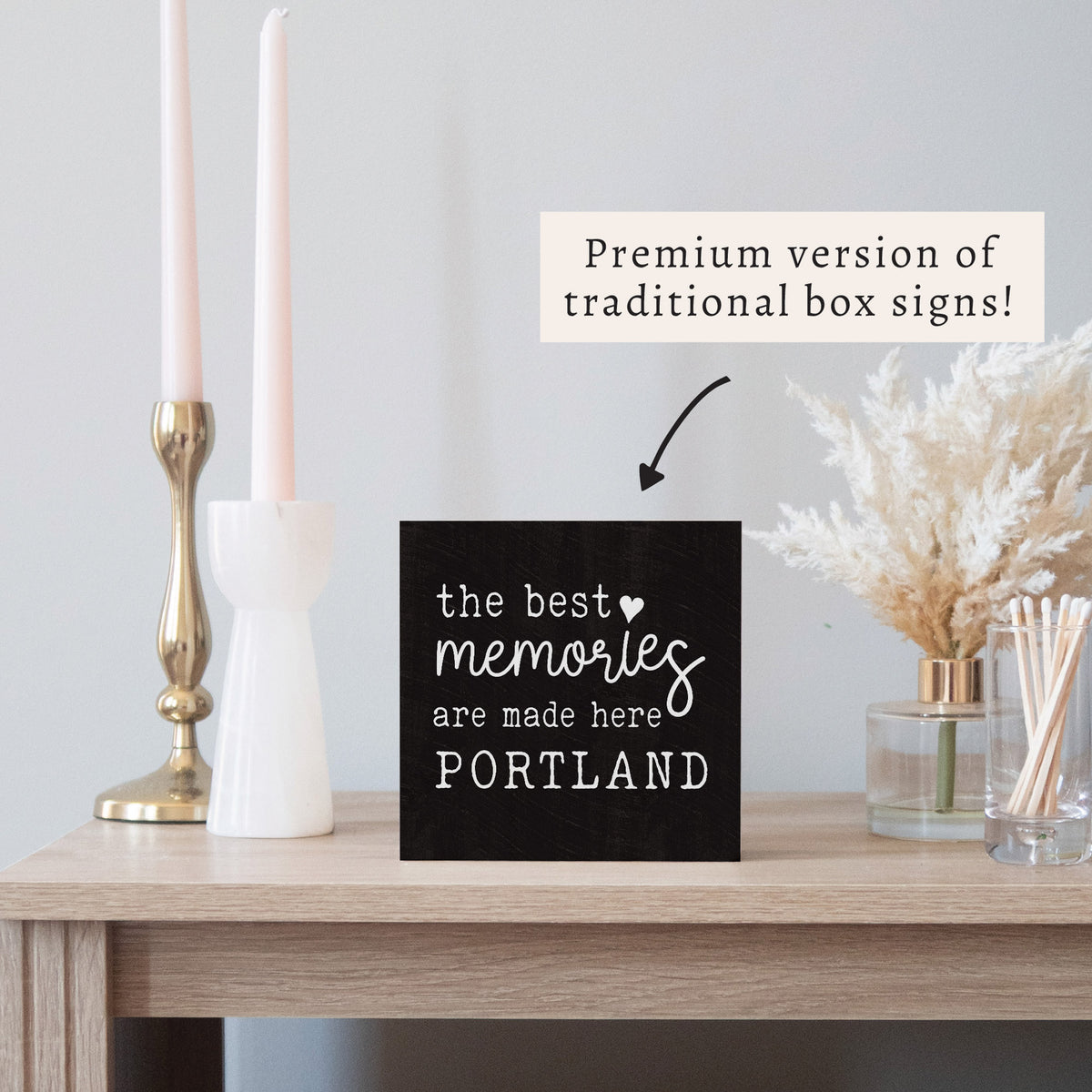 Best Memories Made Here Black Personalized Block Sign