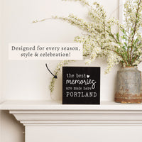 Best Memories Made Here Black Personalized Block Sign