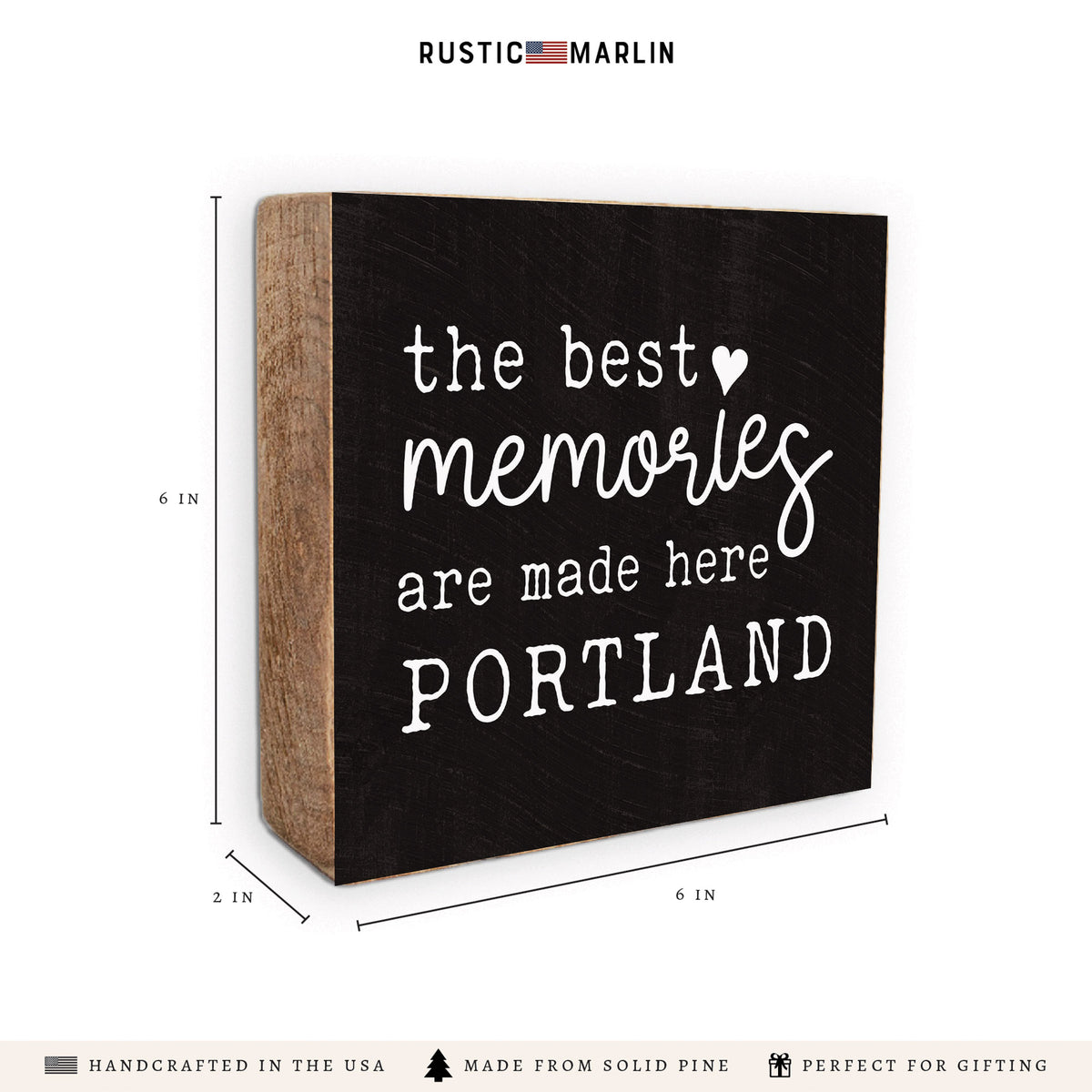 Best Memories Made Here Black Personalized Block Sign