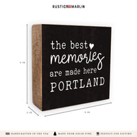 Best Memories Made Here Black Personalized Block Sign