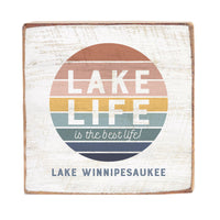 Lake Life Personalized Square Block Sign