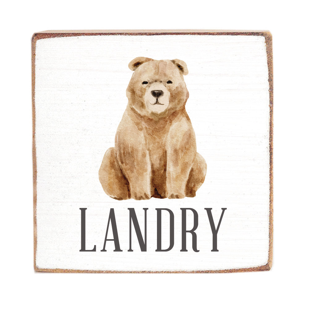 Bear Personalized Block Sign