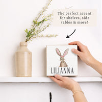 Floral Bunny Personalized Block Sign