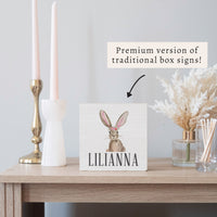 Floral Bunny Personalized Block Sign