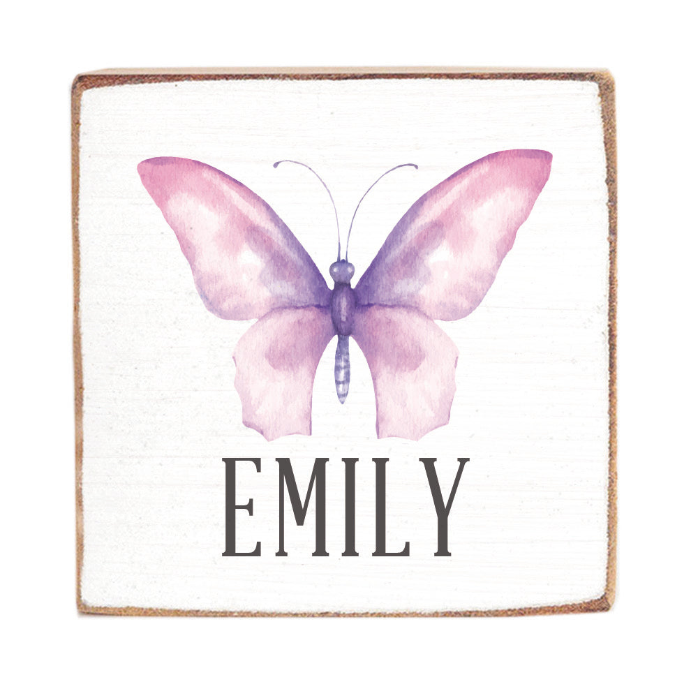 Butterfly Personalized Block Sign